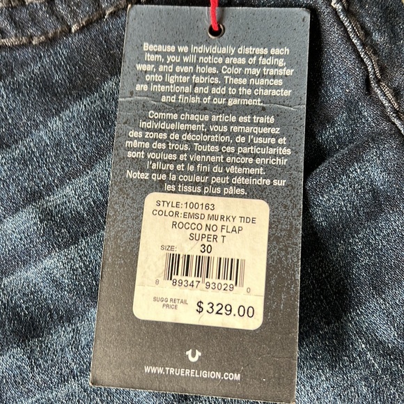 Band New Original Tags, True Religion Rocco Relaxed Skinny, Size 30 W - Picture 5 of 9